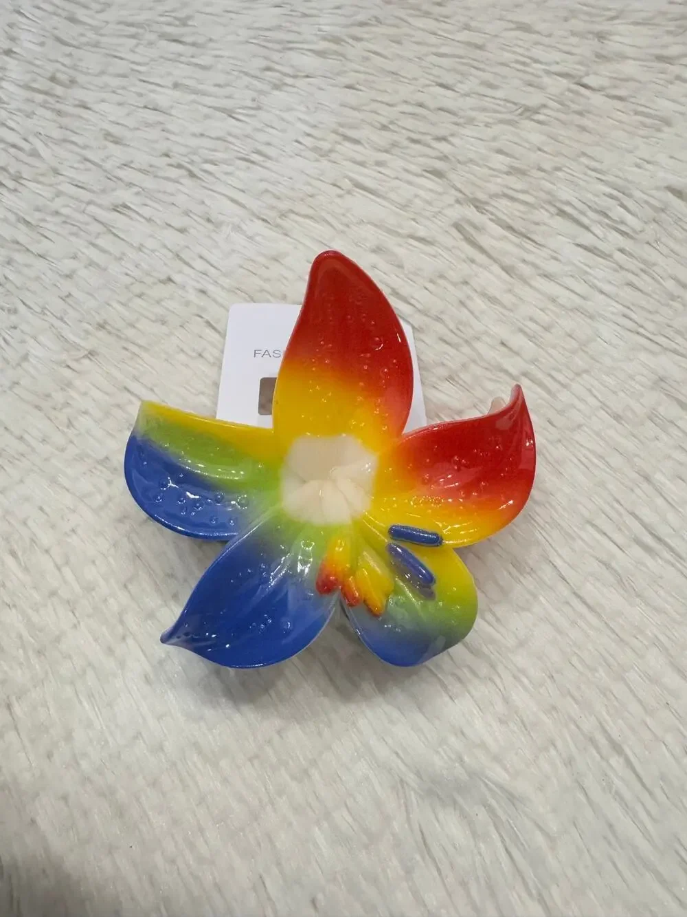 Tropical Hawaiian flower large hair claw clip colorful